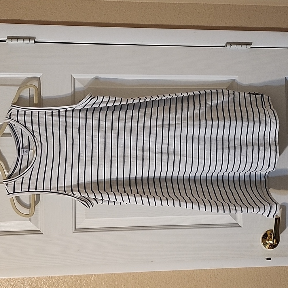 White and navy stripe cotton tank dress - Old Navy, Medium
